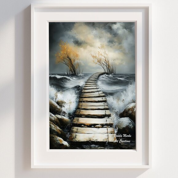 Matted 8x10 print 11x14 frame size Direct from Artist Bridge Over Troubled Water - Picture 2 of 2